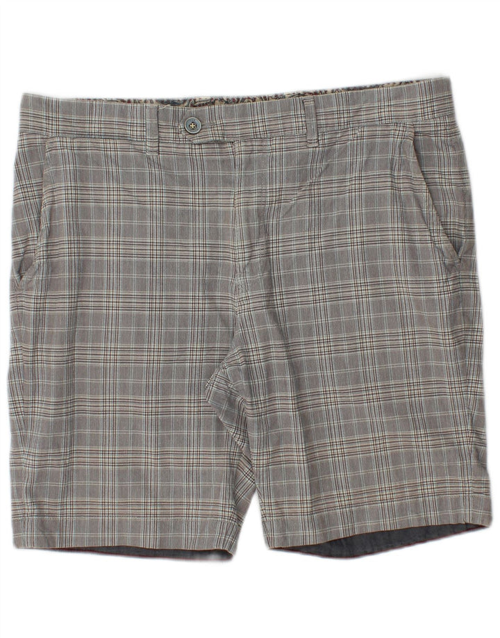 Pantaloncini chino da uomo Ted Baker W34 grande cotone a quadri grigi