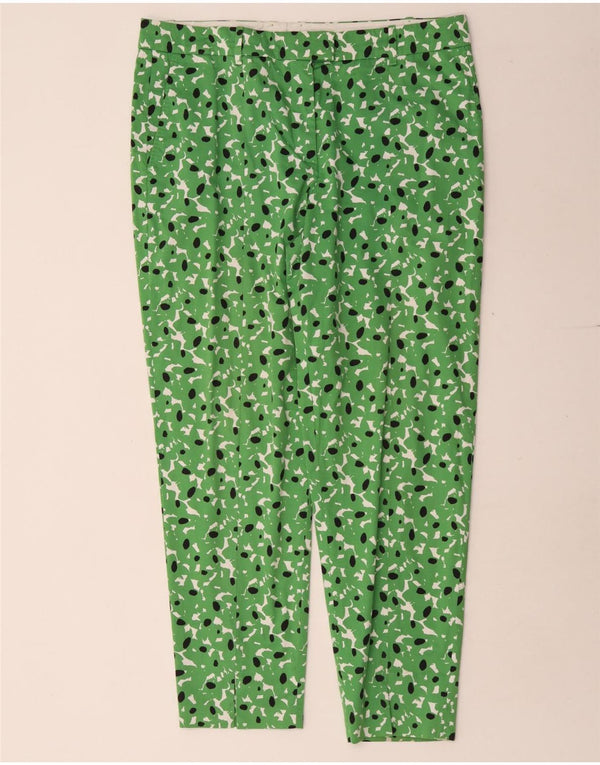 Hugo Boss Womens Slim Suit Trousers UK 14 Large W36 L28 Green Spotted
