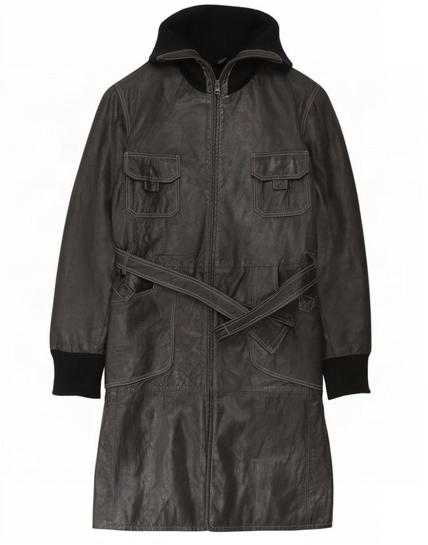Cappotto In Pelle Donna Conbipel IT 46 Large Nero Colourblock