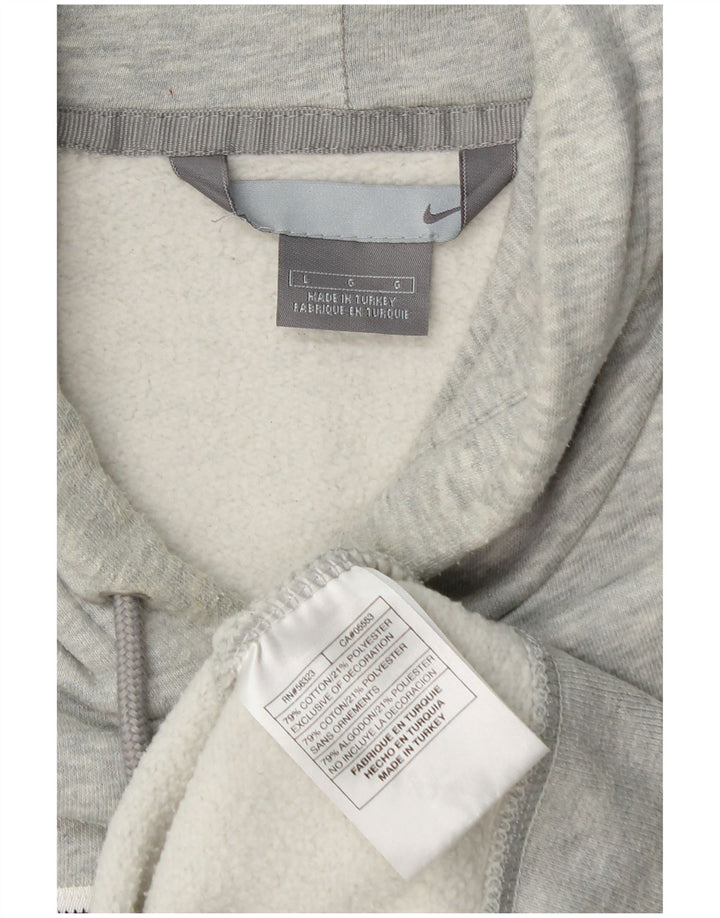 Felpa con cappuccio grafica da uomo Nike Large in cotone grigio