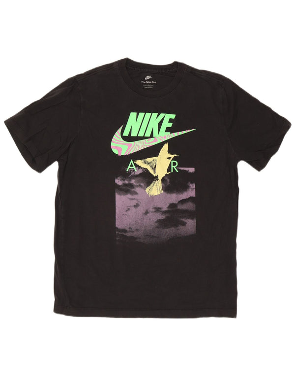 T-shirt grafica da uomo Nike Top grande in cotone nero
