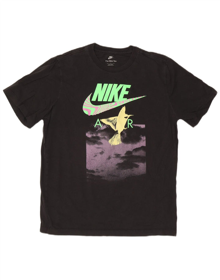 T-shirt grafica da uomo Nike Top grande in cotone nero