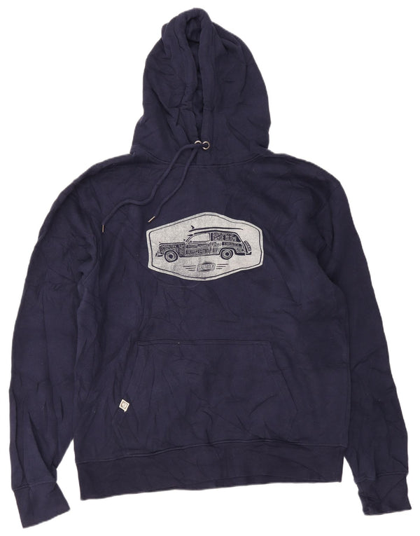 Maglione con cappuccio grafico da uomo Saltrock 2XL cotone blu navy