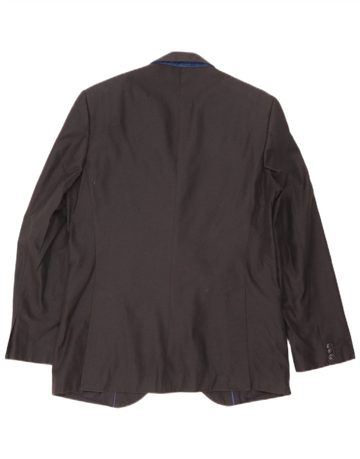 ZARA Giacca Blazer a 2 Bottoni da Uomo EU 48 Medio Blu Navy Cotone