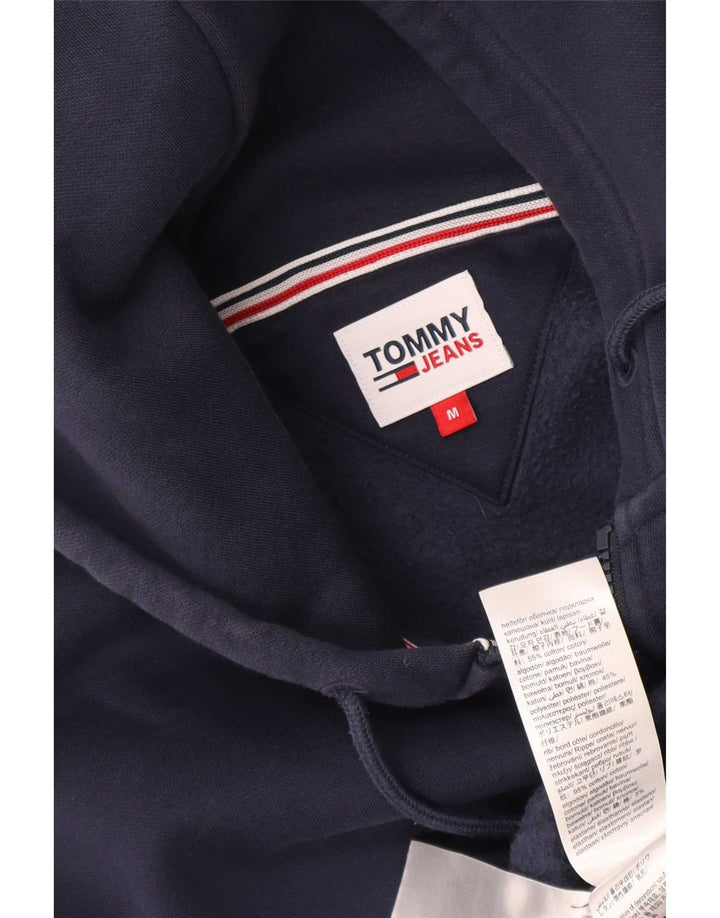 Maglione con cappuccio e zip da uomo Tommy Hilfiger in cotone blu navy medio