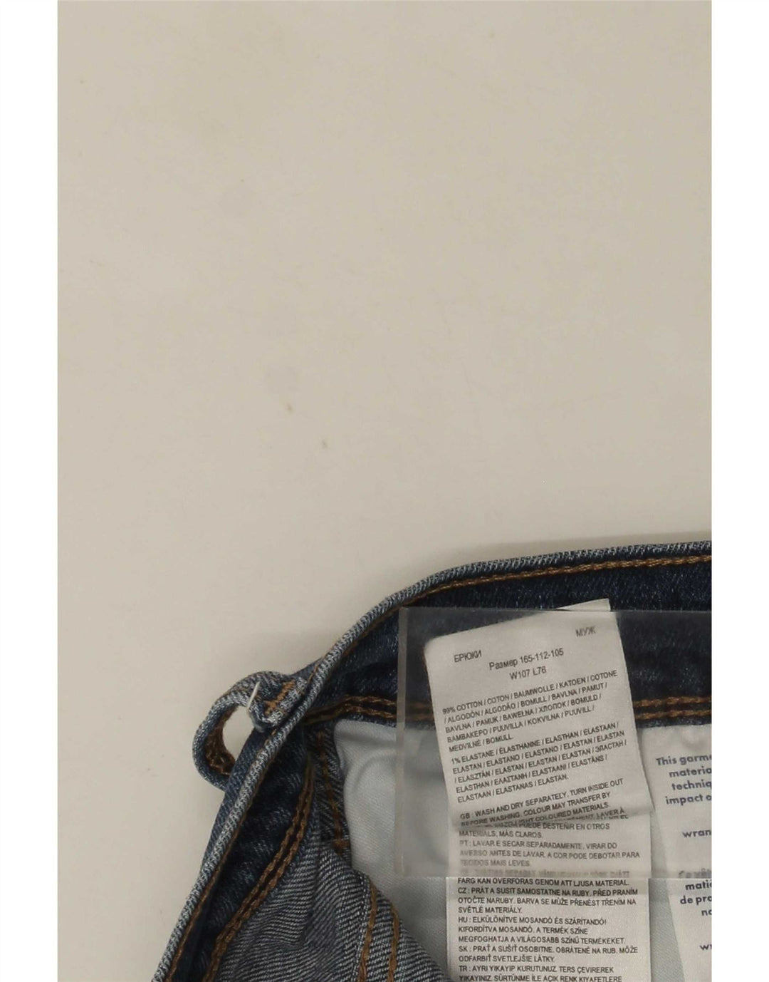 Jeans dritti regolari da uomo Wrangler W42 L27 cotone blu