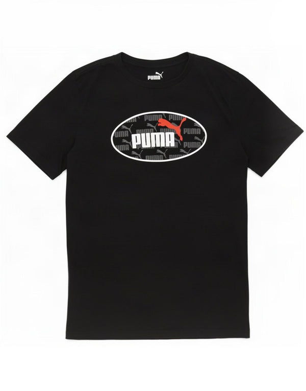 T-shirt grafica Puma da ragazzo, 12-13 anni, grande, in cotone nero