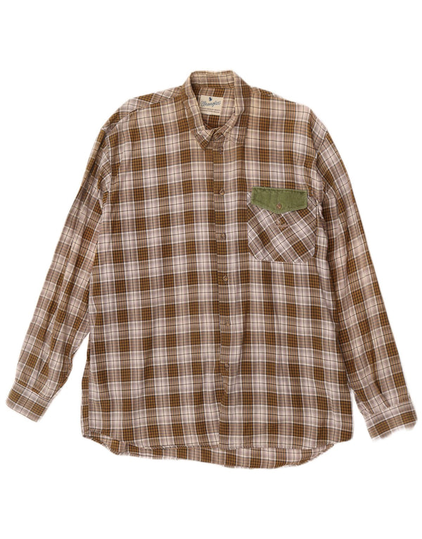 Camicia di flanella da uomo Wrangler XL a quadri marroni