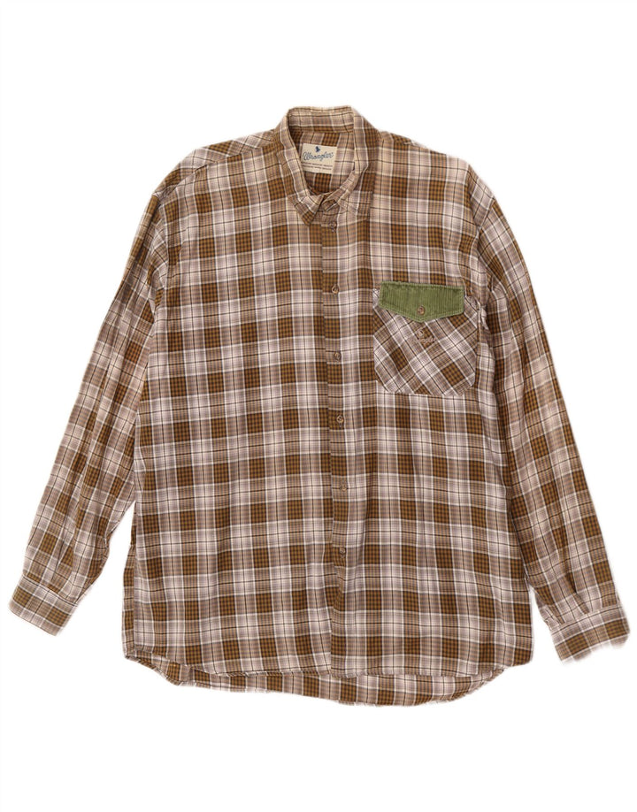 Camicia di flanella da uomo Wrangler XL a quadri marroni