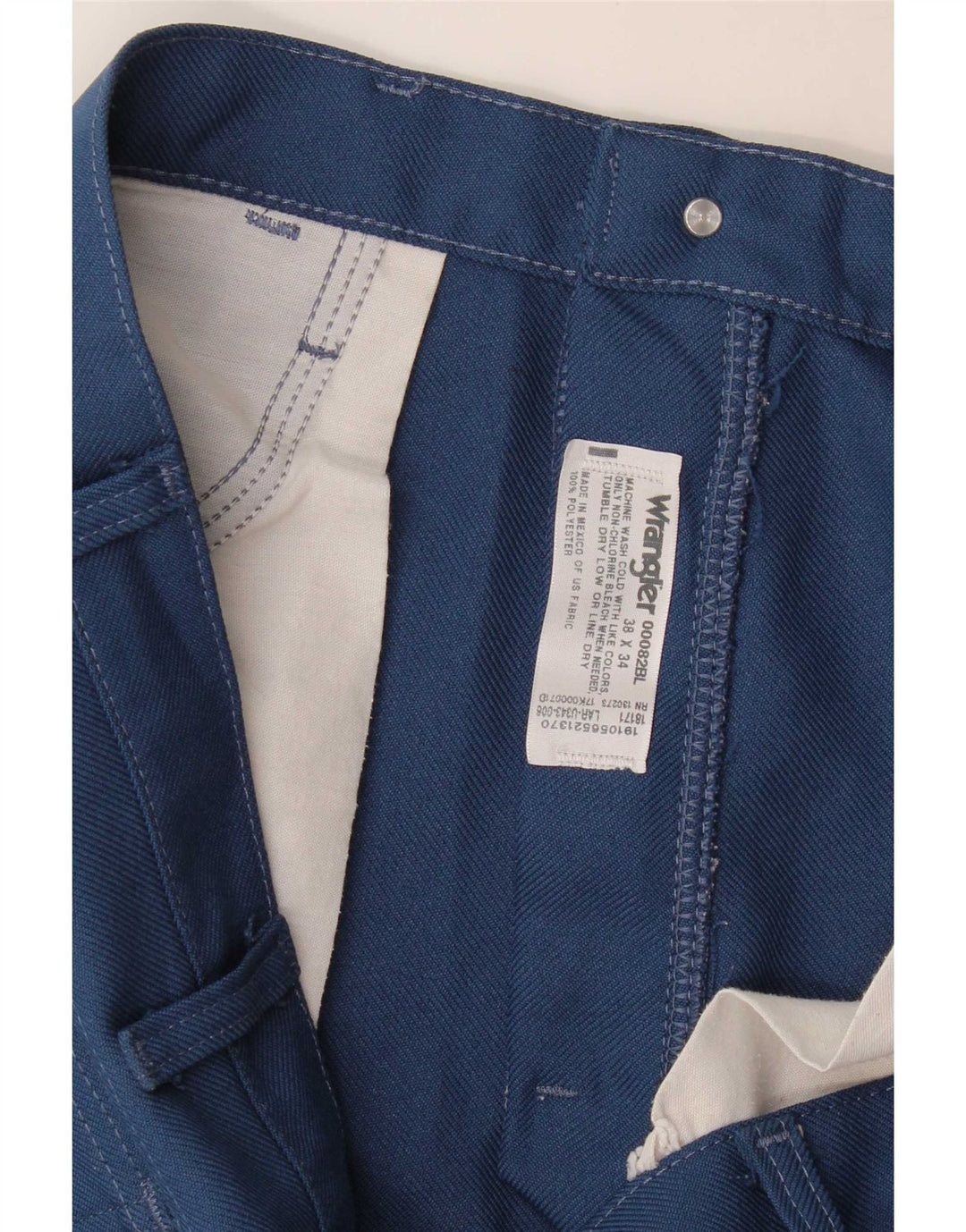 Pantaloni casual dritti da uomo Wrangler W38 L34 poliestere blu