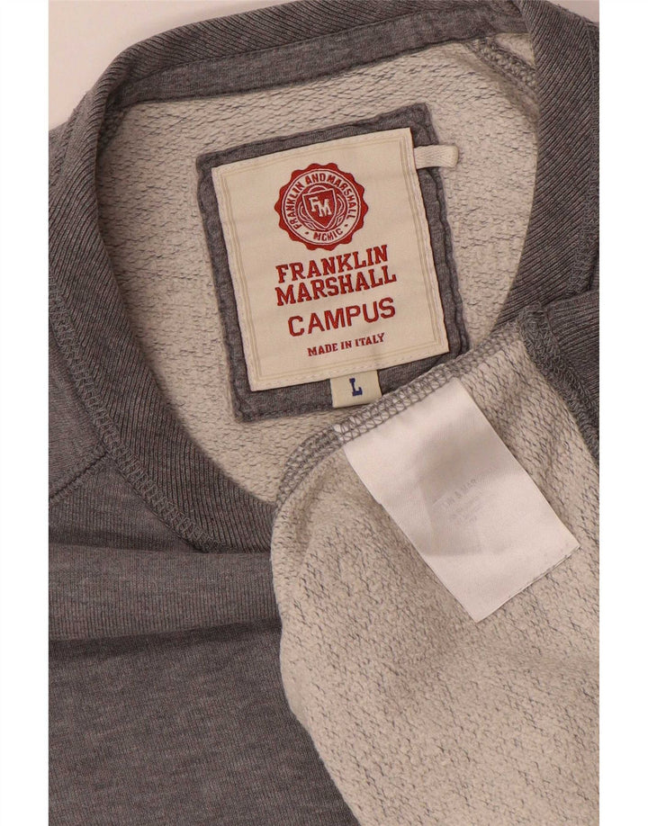 Franklin & Marshall Felpa da uomo Maglione grande grigio screziato