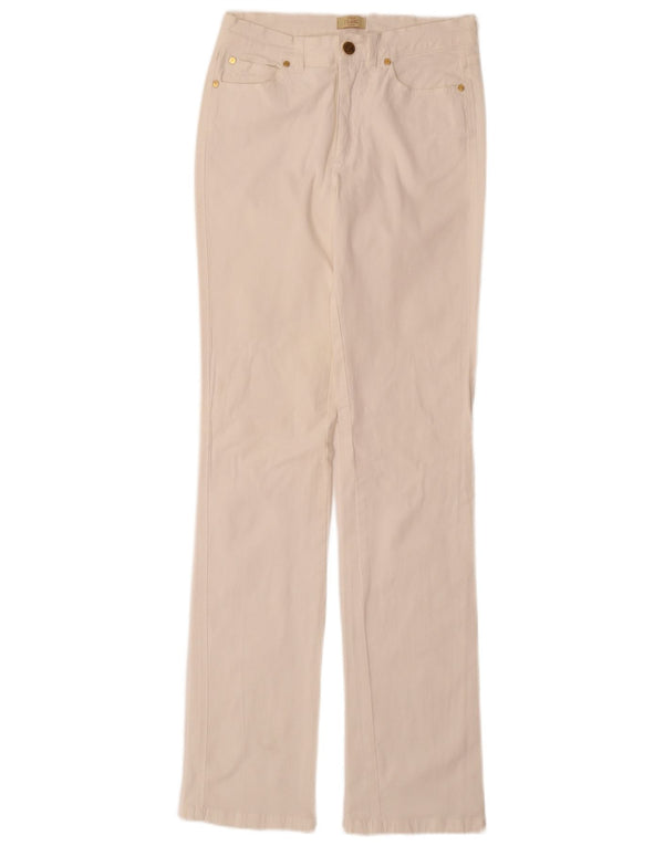ALVIERO MARTINI Womens Straight Casual Trousers W27 L34 White Cotton