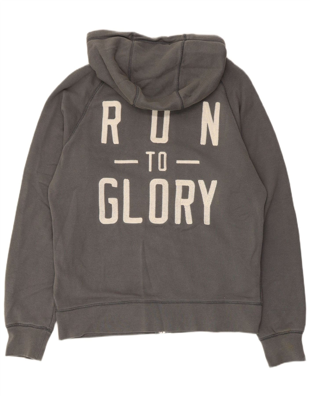 Felpa con cappuccio e zip grafica Nike da uomo in cotone grigio medio