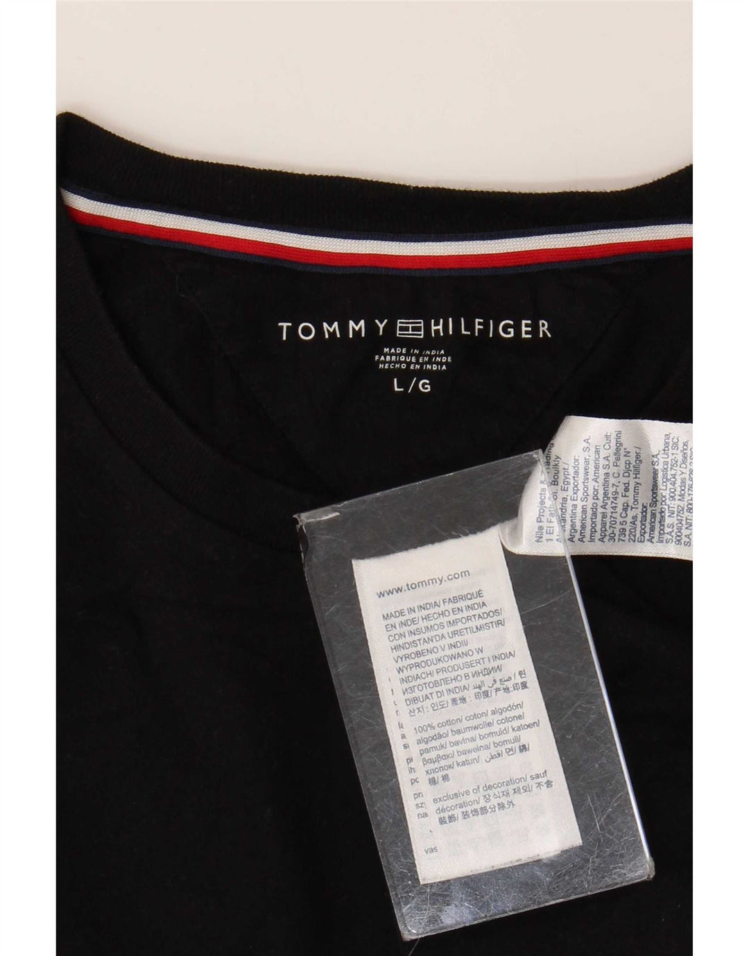 T-shirt da uomo Tommy Hilfiger Top grande in cotone nero