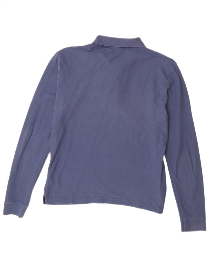 Polo da uomo a manica lunga FILA Large in cotone blu
