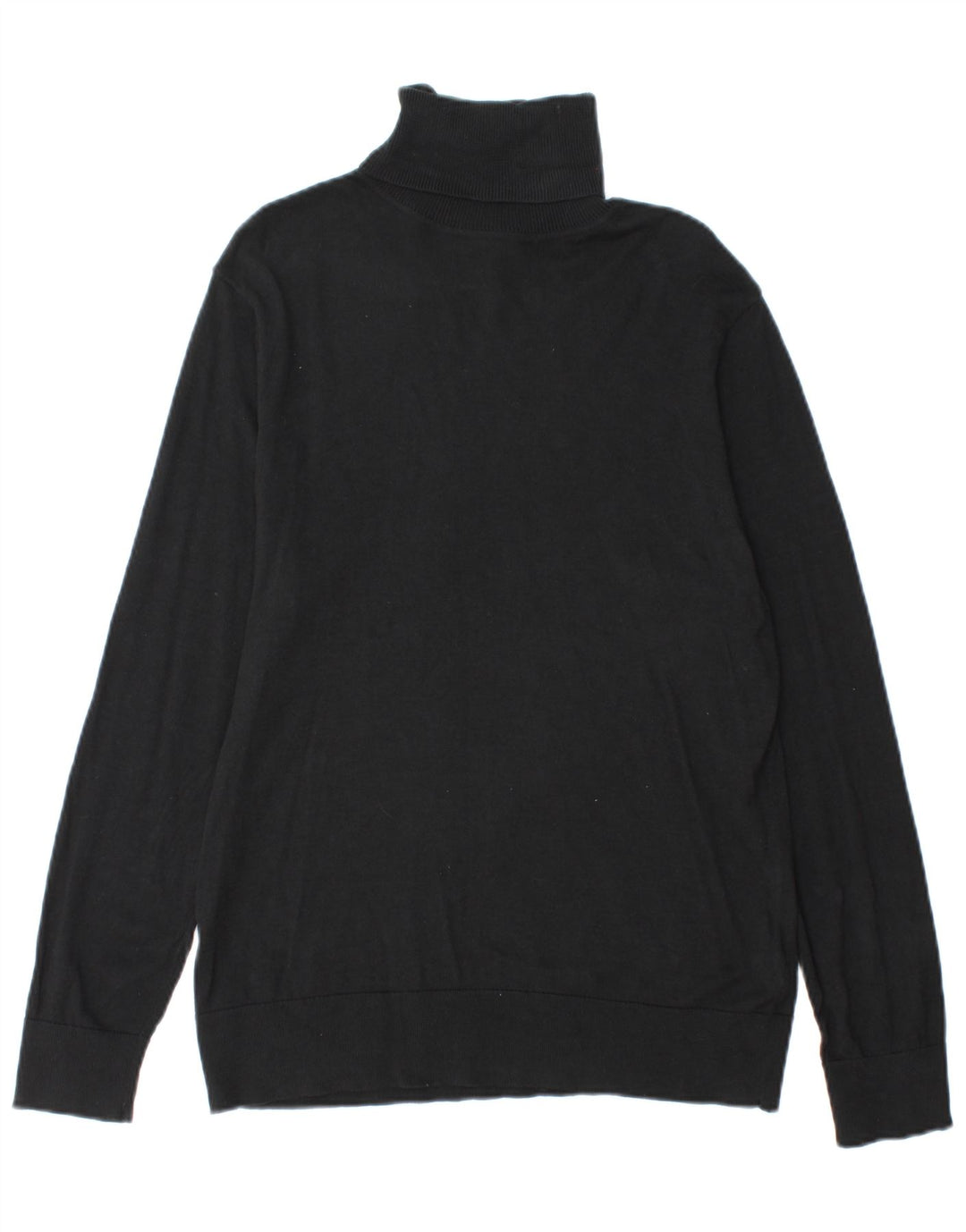 Maglione maglione collo alto da donna Chaps UK 16 grande cotone nero