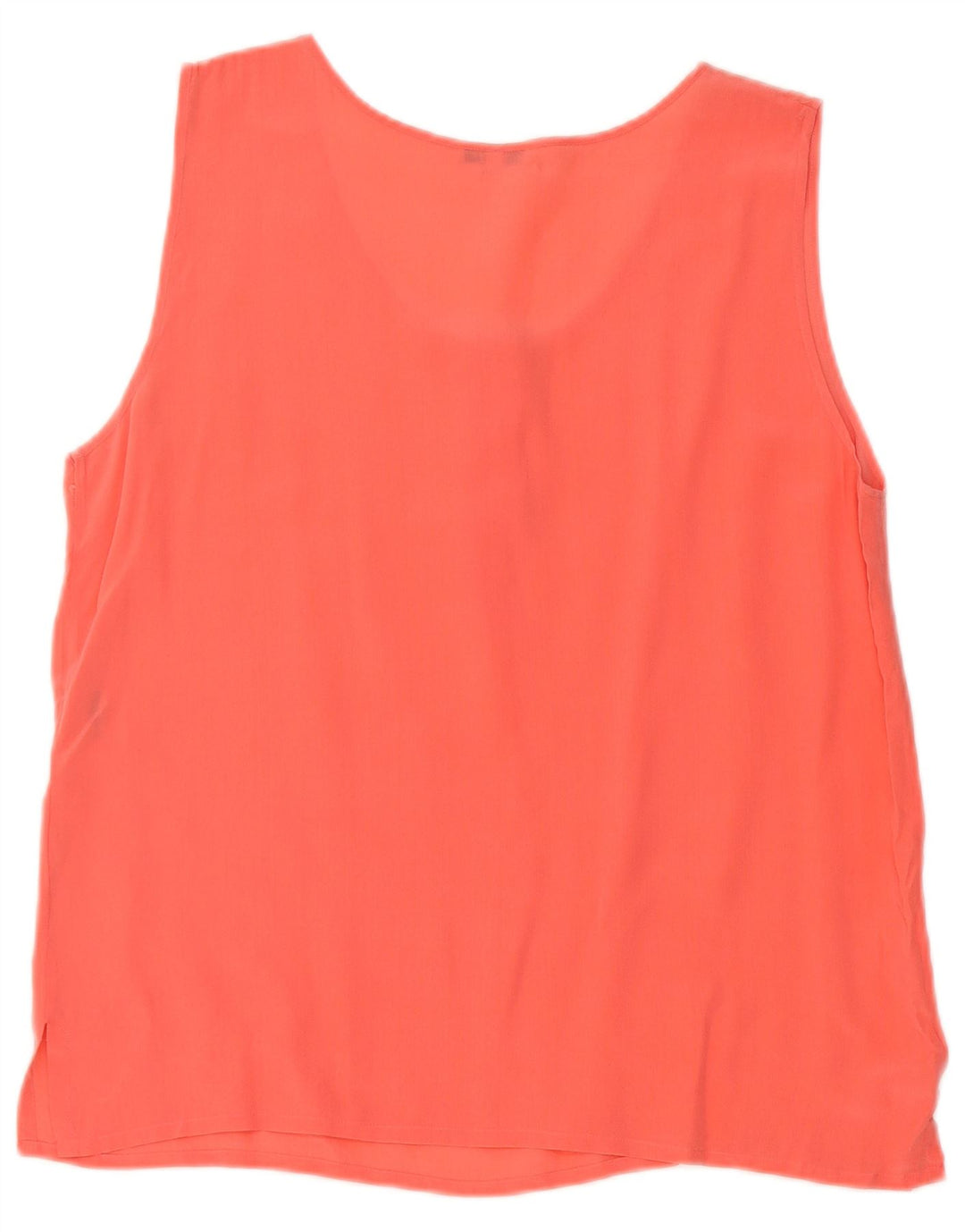 Top camicetta senza maniche vintage da donna UK 14 grande seta arancione