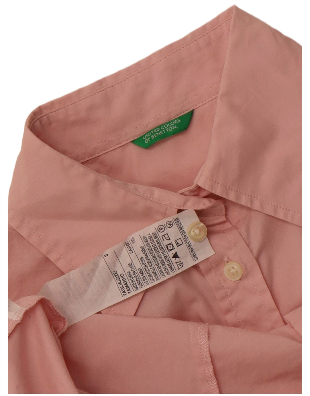 Camicia Benetton Donna UK 10 Small Rosa Cotone