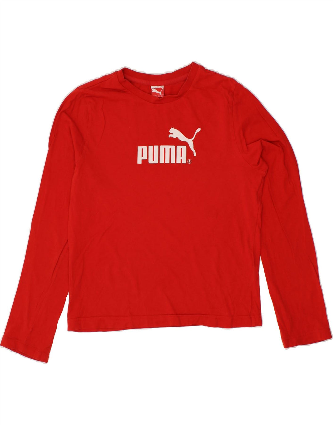PUMA Boys Graphic Top Long Sleeve 13-14 Years XL Red Vintage Puma and Second-Hand Puma from Messina Hembry 