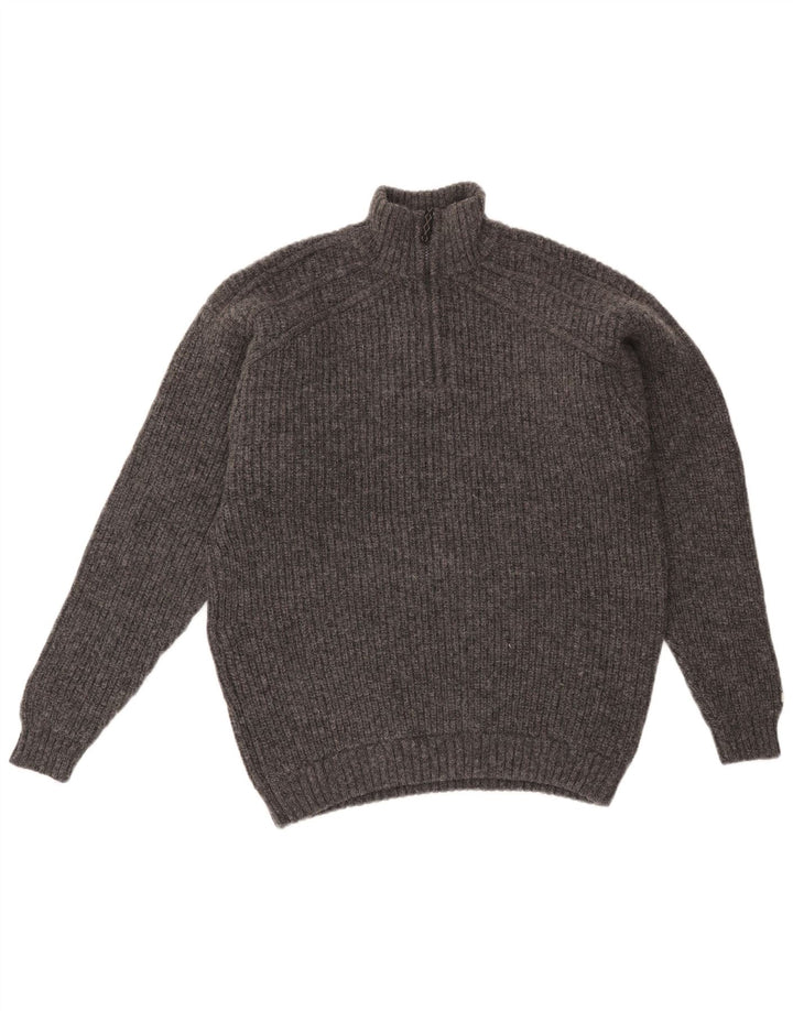 Maglione Columbia da uomo con zip e collo in lana grigio medio