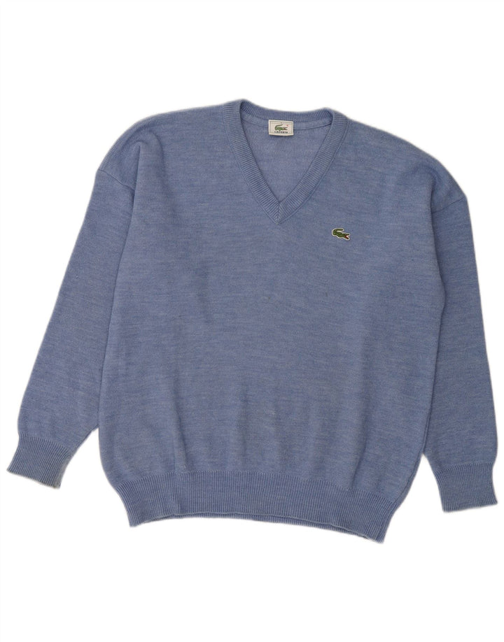 Maglione da uomo con scollo a V Lacoste taglia 5 grande in lana blu