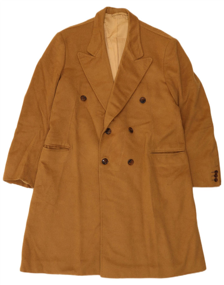 Cappotto doppiopetto vintage da uomo UK 36 piccolo beige