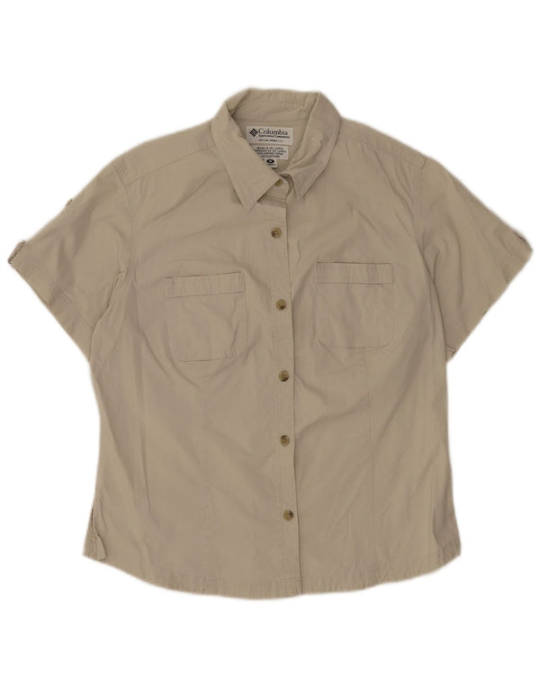 Camicia a maniche corte da donna Columbia UK 14 Cotone beige medio