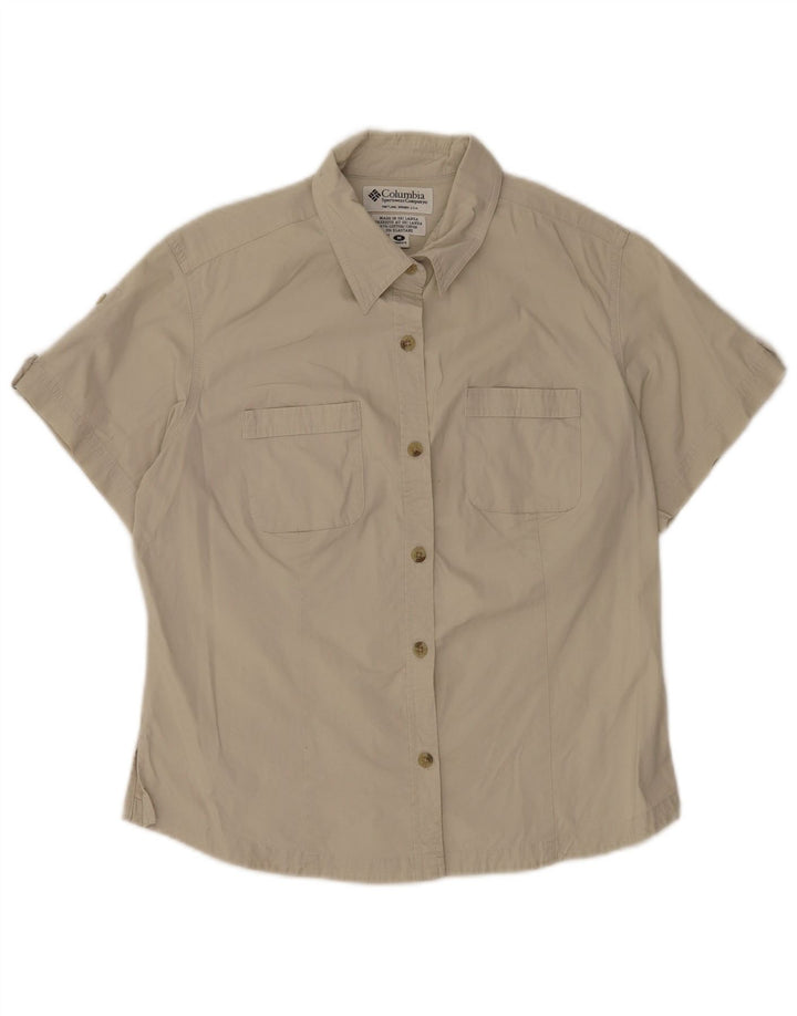 Camicia a maniche corte da donna Columbia UK 14 Cotone beige medio