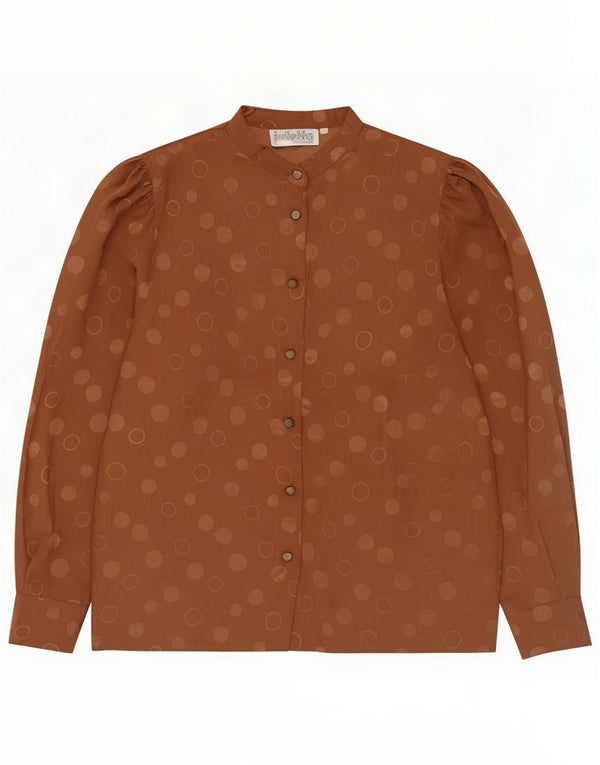 Julietta Womens Shirt Blouse EU 36 Small Brown Spotted Polyester