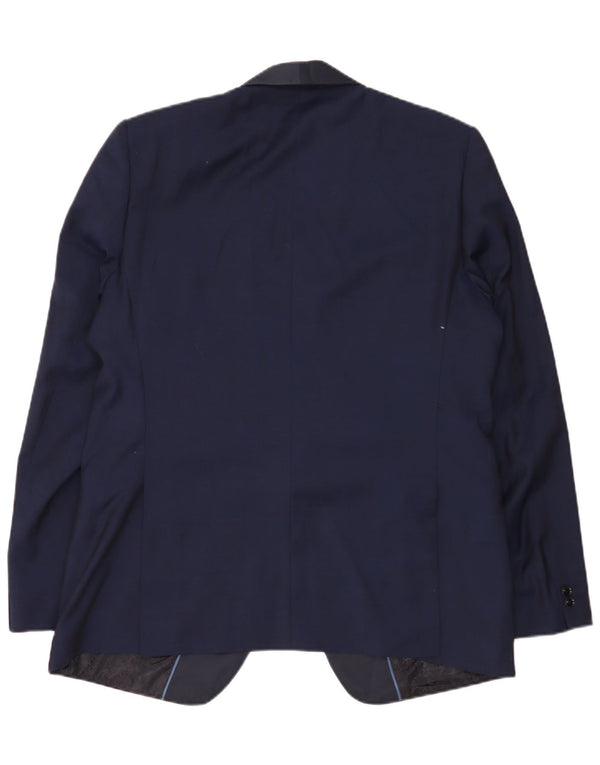 Giacca blazer lunga slim fit da uomo Marks & Spencer UK 44 XL Blu navy