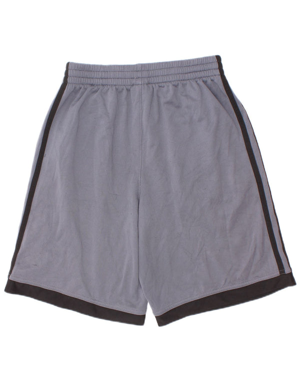 Pantaloncini sportivi Adidas da ragazzo 10-11 anni in poliestere color block blu medio