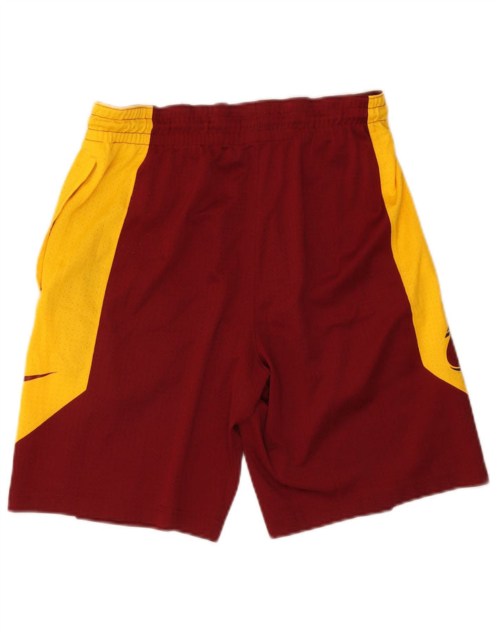 Pantaloncini sportivi Nike da uomo piccoli in poliestere color block bordeaux