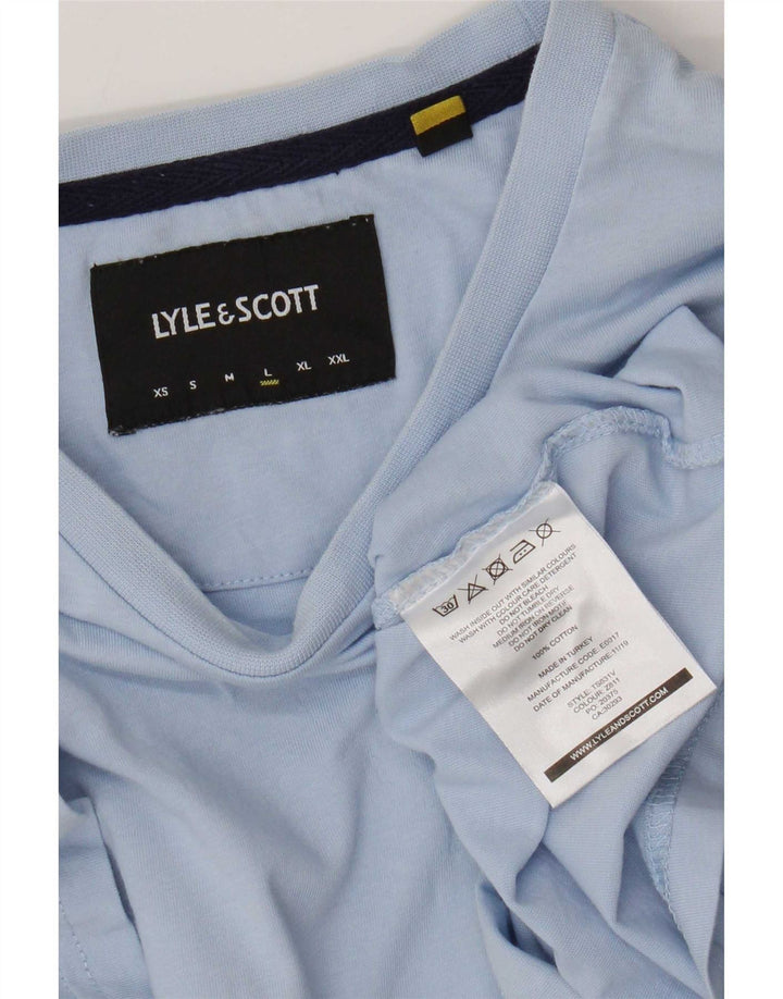 T-shirt da uomo Lyle & Scott Top grande in cotone color block blu