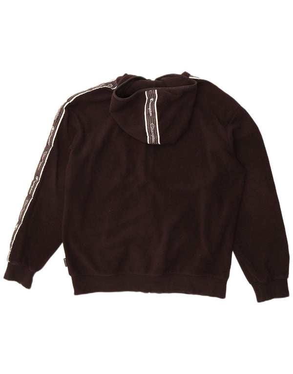 Giacca in pile con cappuccio grafico da uomo Champion UK 42 XL Nera