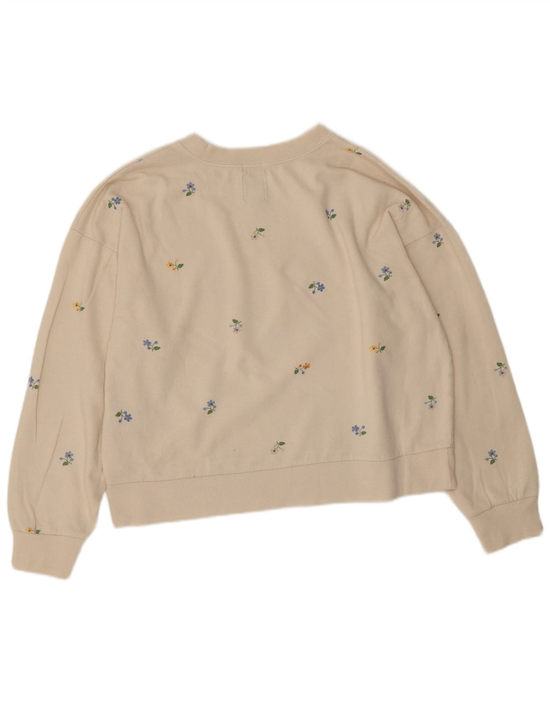 Felpa oversize con grafica da donna Gap, maglione UK 16, grande, bianco sporco, floreale