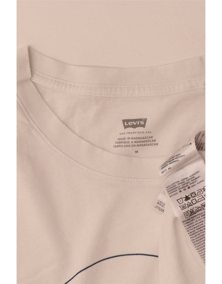 T-shirt grafica da donna Levi's Top UK 14 cotone bianco medio