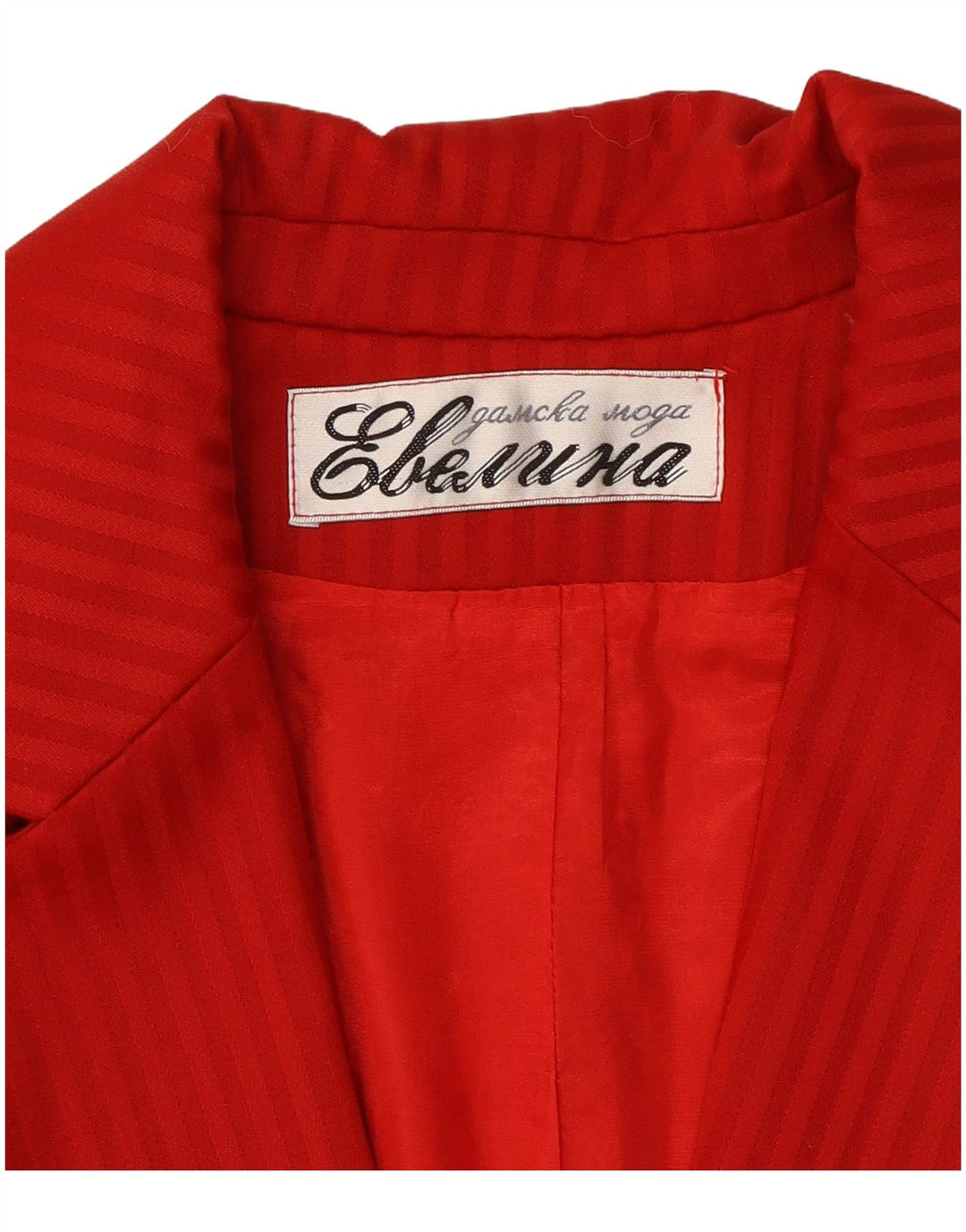 Giacca blazer vintage da donna a 1 bottone corto UK 14 gessato rosso medio