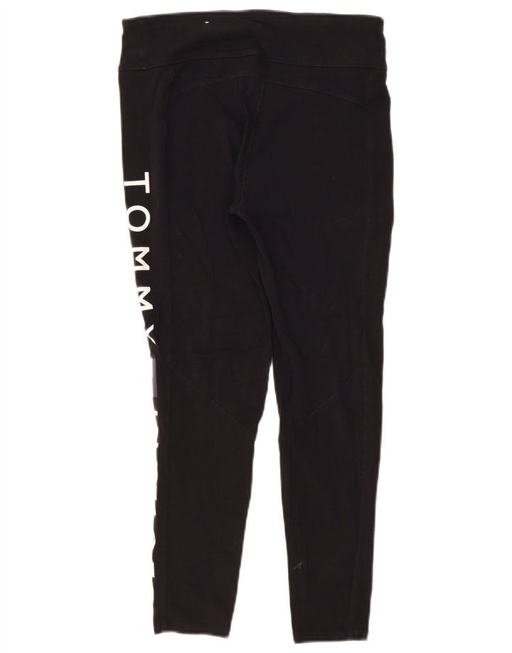 Leggings grafici da donna Tommy Hilfiger UK 12 cotone nero medio