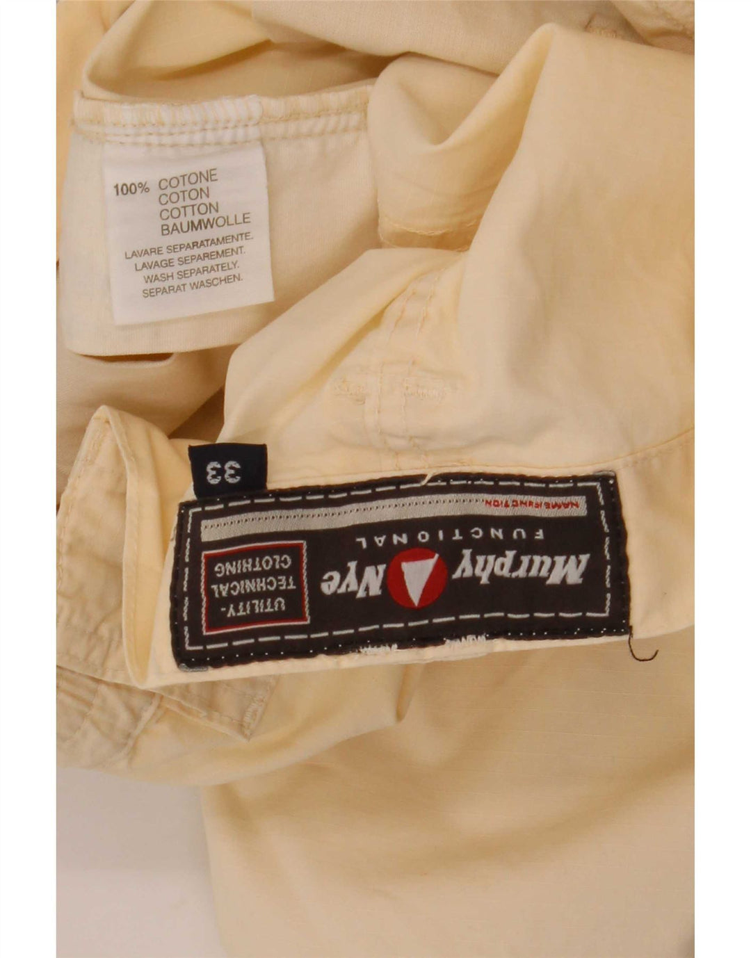Pantaloncini cargo da uomo Murphy & Nye W33 cotone bianco sporco medio