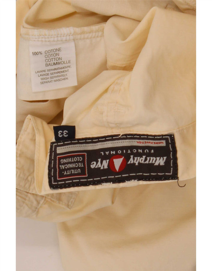 Pantaloncini cargo da uomo Murphy & Nye W33 cotone bianco sporco medio