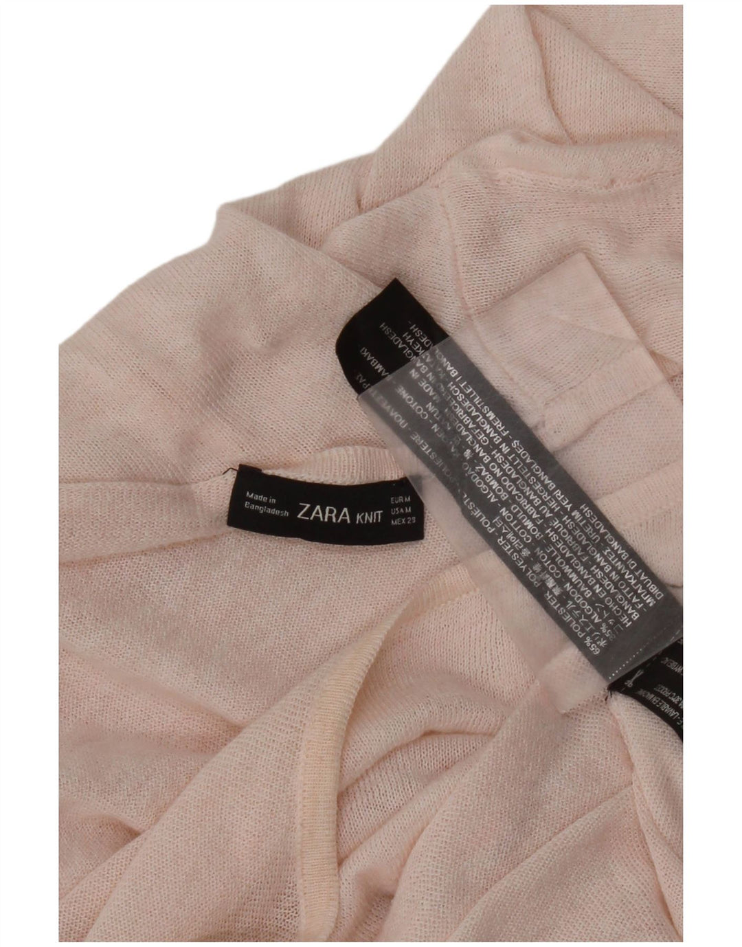 Maglione maglione con scollo a barca da donna Zara UK 12 Poliestere rosa medio