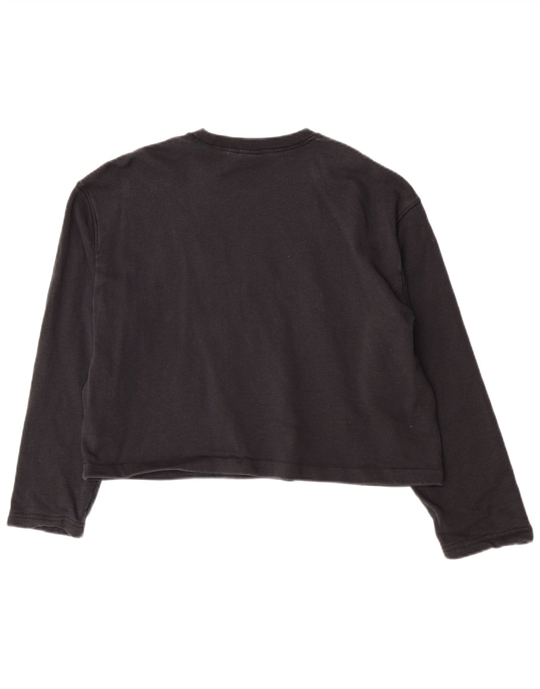 Adidas Donna Top Corto Oversize con Grafica Manica Lunga UK 8 Small Nero