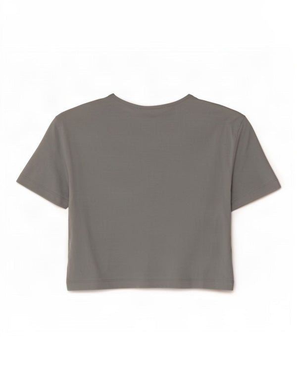 T-shirt corta da donna Zara UK 8 piccola grigia