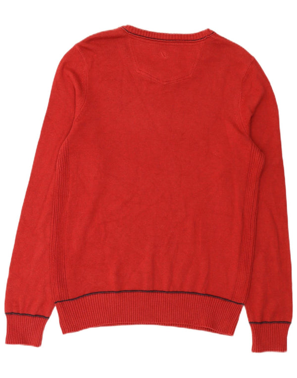 Maglione da uomo con scollo a barca Fat Face piccolo in cotone bordeaux