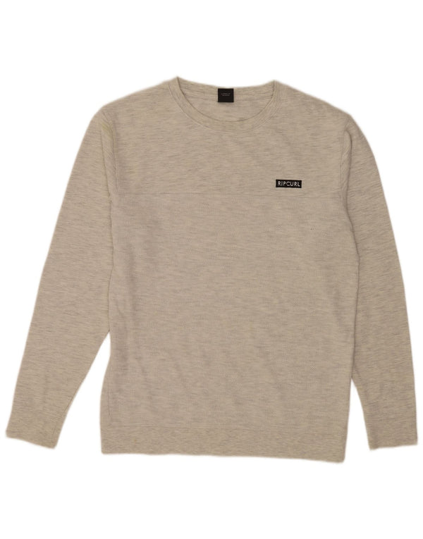 Maglione girocollo da uomo Rip Curl in cotone chiazzato grigio medio