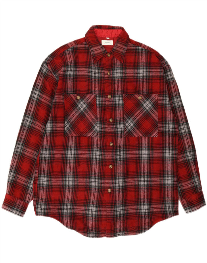 CANDA Mens Flannel Shirt Size 16 1/2 41/42 Large Red Check Acrylic Vintage Canda and Second-Hand Canda from Messina Hembry 