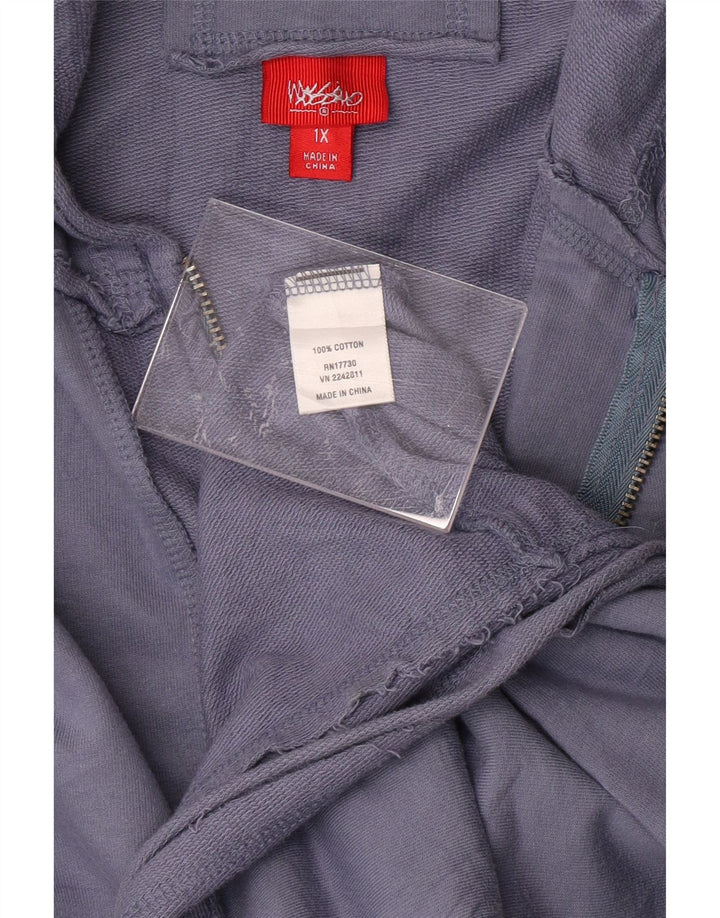 MOSSIMO Womens Oversized Zip Hoodie Sweater UK 18 XL Blue Cotton Vintage Mossimo and Second-Hand Mossimo from Messina Hembry 
