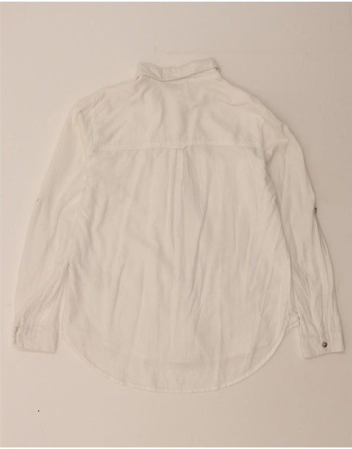 OASIS Womens Denim Shirt UK 8 Small White Cotton Vintage Oasis and Second-Hand Oasis from Messina Hembry 