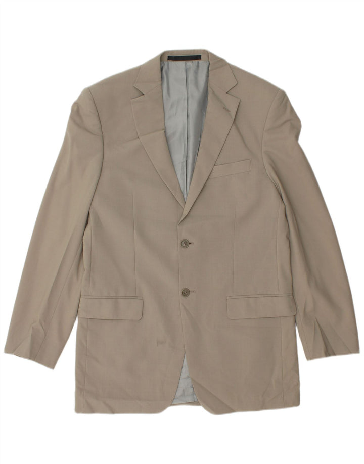 Giacca blazer a 2 bottoni da uomo Marks & Spencer UK 38 Poliestere beige medio