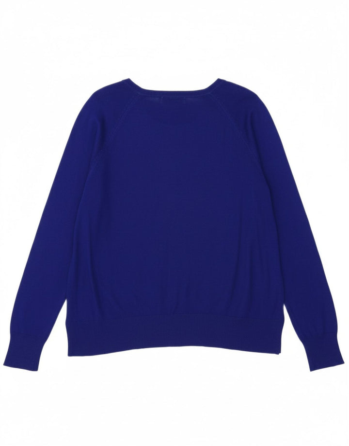 ZARA Womens Boat Neck Jumper Sweater UK 14 Medium Blue Vintage Zara and Second-Hand Zara from Messina Hembry 